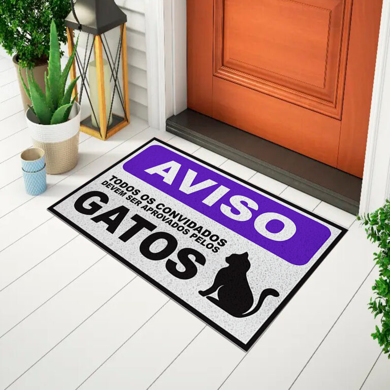 Tapete Capacho Divertido Para Porta  GATOS APROVADOS - Euro Mats