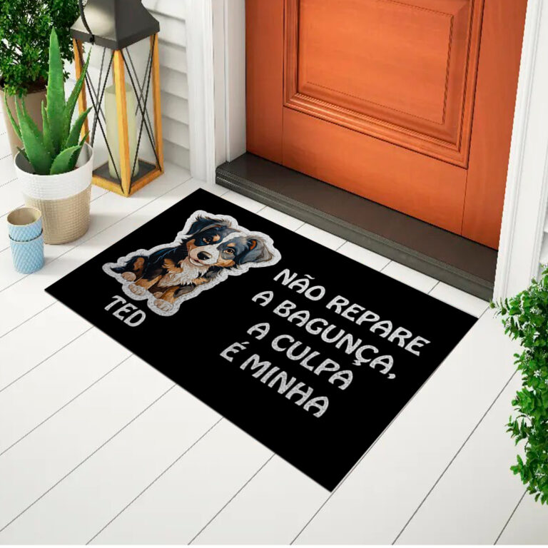 Tapete Capacho Divertido Para Porta Bagunça BORDER COLLIE - Euro Mats