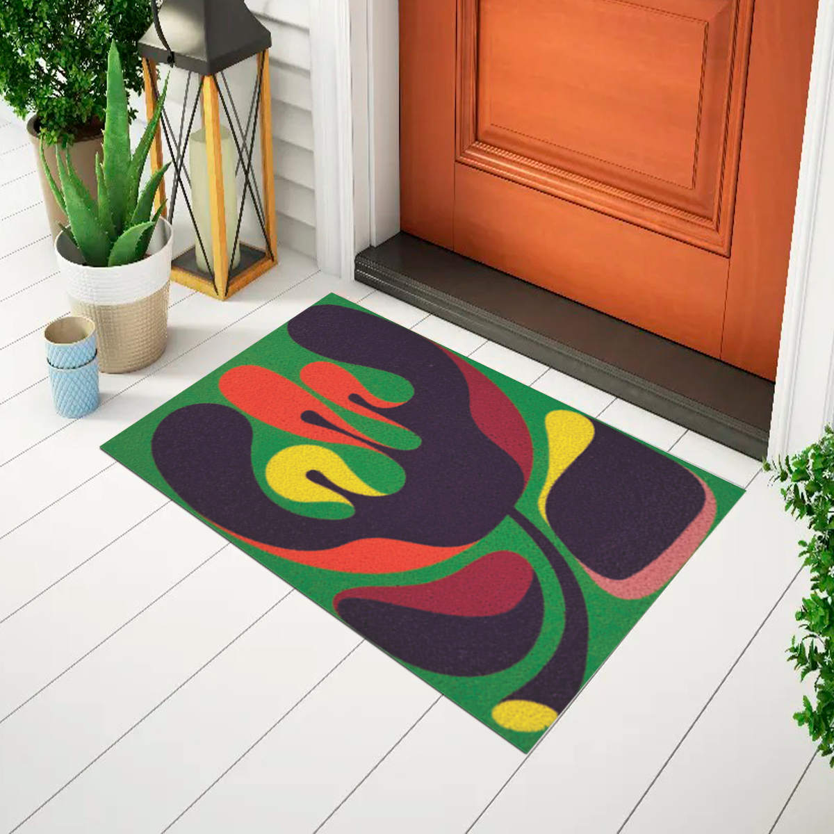 Tapete De Porta Capacho Divertido Psicodelic Flowes 2 - Euro Mats