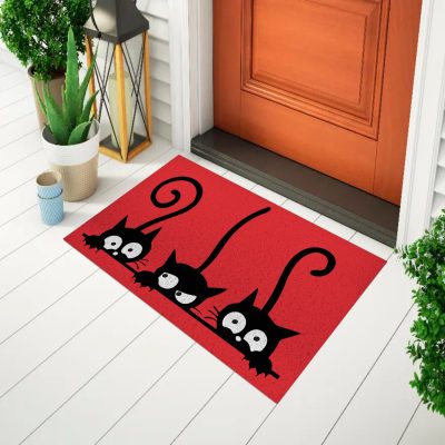 20CA010111 Tapete De Porta Capacho Divertido Gato Rabo mockup